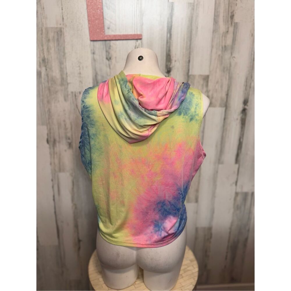 H&M Tie Dye Sleeveless Hoodie Crop Top XL - Picture 7 of 7